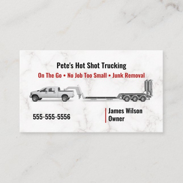 Hot Shot Trucking Business Card (Front)