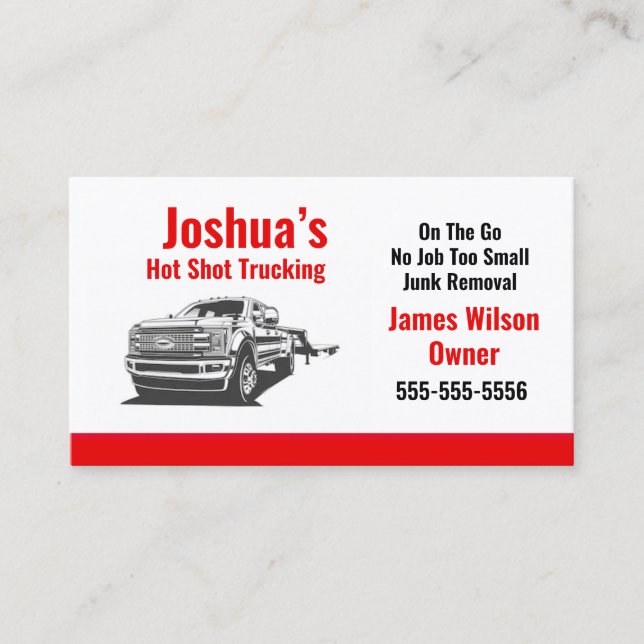 Hot Shot Trucking Business Card (Front)