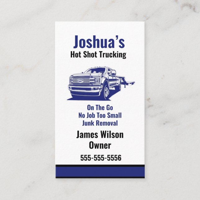 Hot Shot Trucking Business Card (Front)