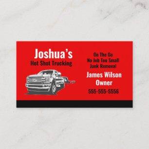 Hot Shot Trucking Red Business Card
