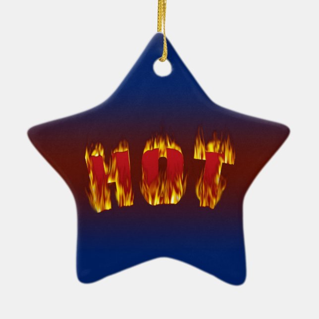 Hot Sign Ceramic Ornament (Back)