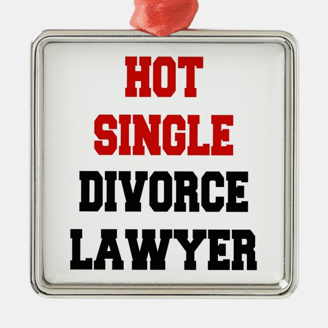 Hot Single Divorce Lawyer Metal Tree Decoration (Front)