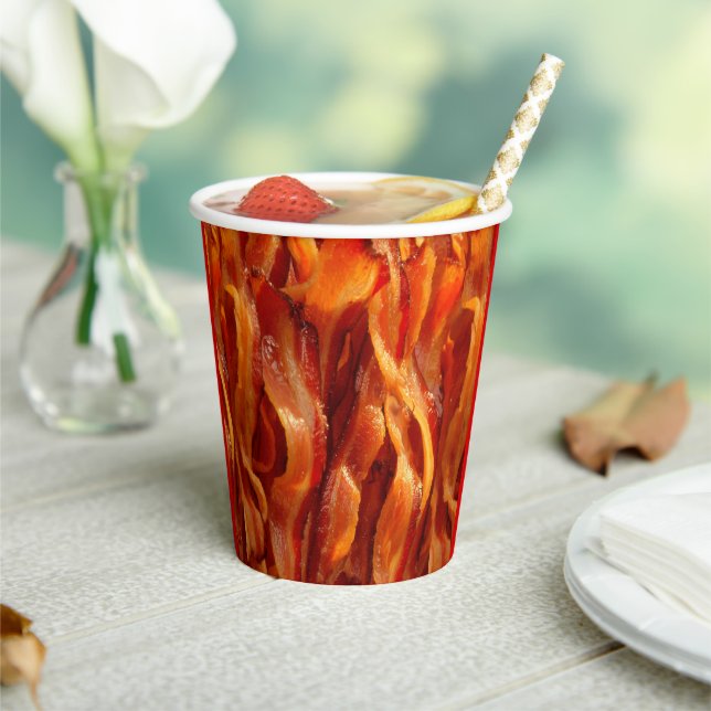 Hot Sizzling Yummy Salty Bacon Texture Paper Cups (Insitu)
