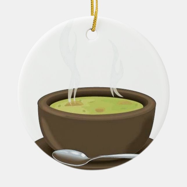 Hot soup vector ceramic tree decoration (Front)