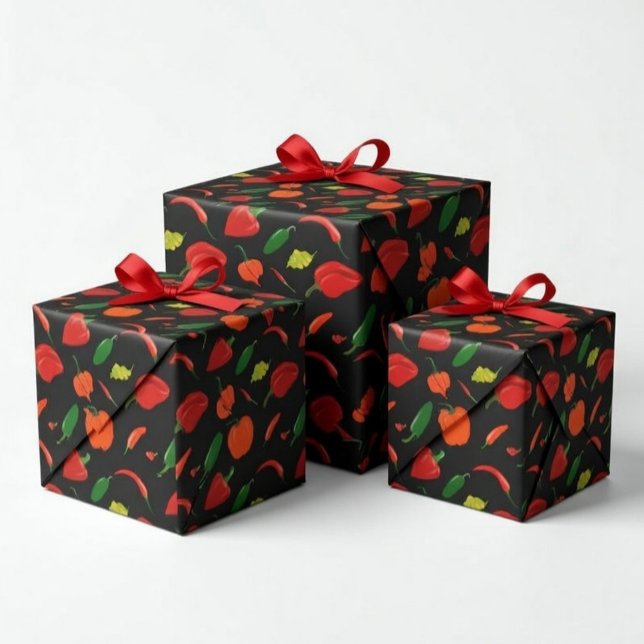 Hot & Spicy Chili Peppers Wrapping Paper (Creator Uploaded)