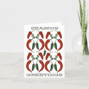 HOT & SPICY Jalapeño Chile Peppers Pattern Art Pos Holiday Card