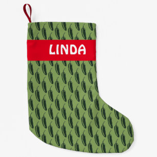HOT & SPICY Jalapeño Chile Peppers Pattern CUSTOM Small Christmas Stocking