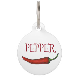 Hot Spicy Pepper Red Chilli Chile Peppers Food Dog Pet Tag