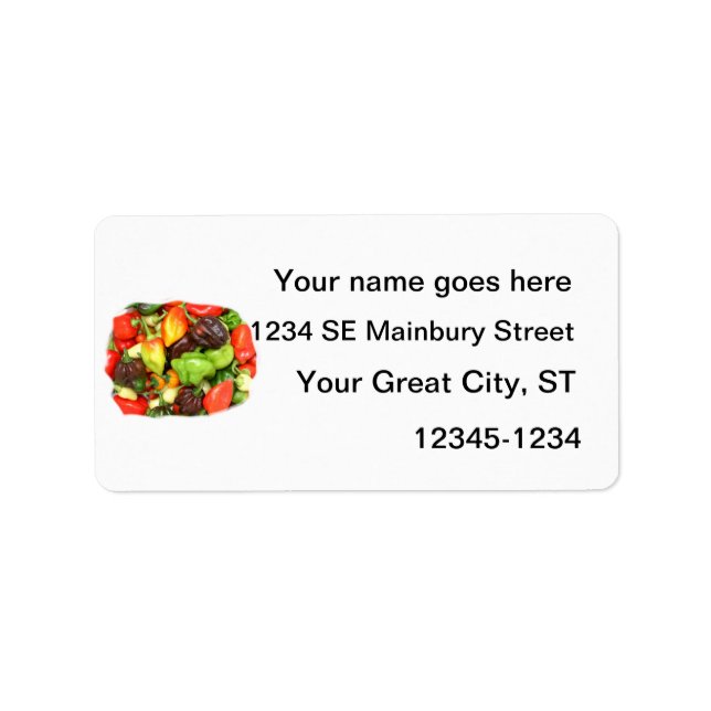 Hot Spicy Peppers Different Species, Spice it up! Label (Front)
