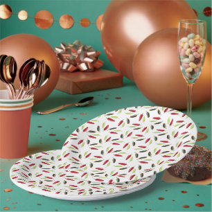 Hot Spicy Peppers Paper Plate