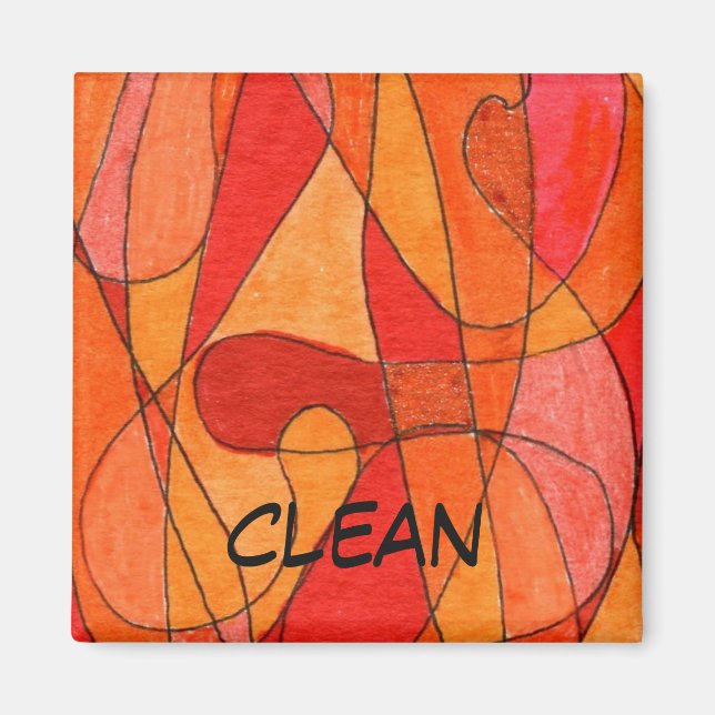 "Hot Spot" Abstract Dishwasher Status Magnet (Front)