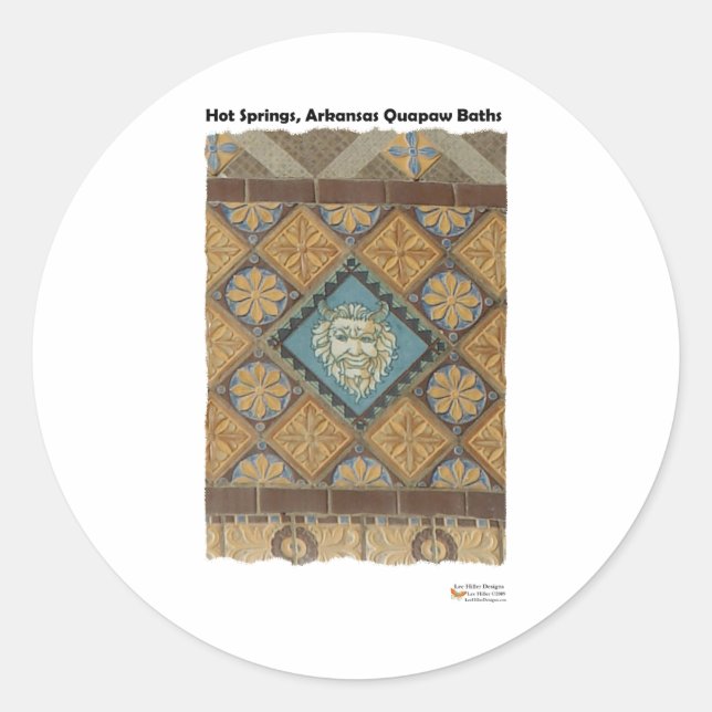 Hot Springs, AR Quapaw Dome Tiles Gifts Apparel Classic Round Sticker (Front)