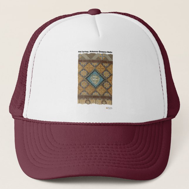 Hot Springs, AR Quapaw Dome Tiles Gifts Apparel Trucker Hat (Front)
