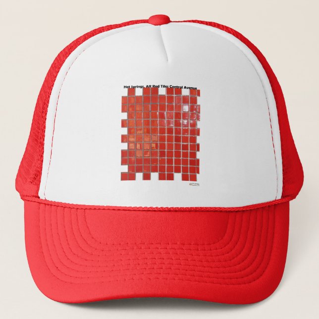 Hot Springs, AR Red Tiles Central Ave Gifts Trucker Hat (Front)