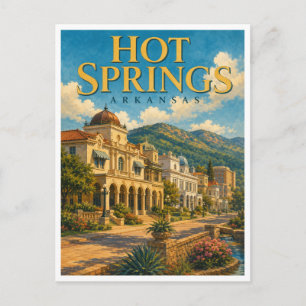 Hot Springs Arkansas Bathhouse Row GeoSaga Postcard