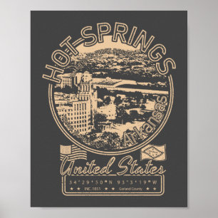 HOT SPRINGS ARKANSAS - CITY OF HOT SPRINGS VINTAGE POSTER