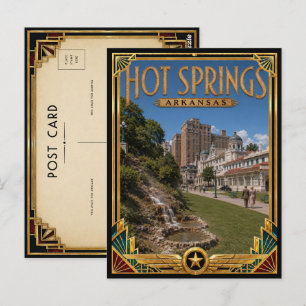 Hot Springs Arkansas Vintage Art Deco Golden Age Postcard