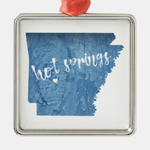 Hot Springs Arkansas Wood Grain Metal Tree Decoration