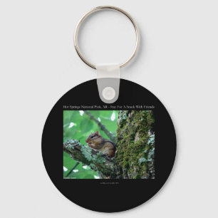 Hot Springs National Park, AR Chipmunk Snack Gifts Key Ring