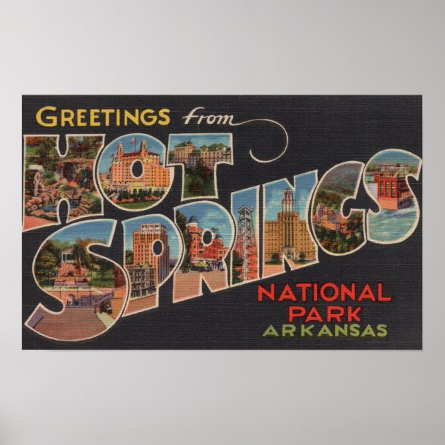 Hot Springs National Park, Arkansas (Blue) Poster (Front)
