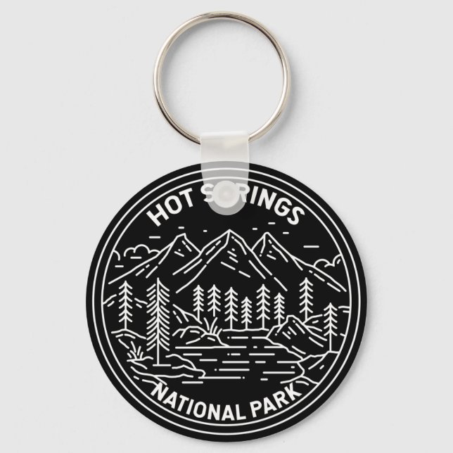 Hot Springs National Park Arkansas Monoline Key Ring (Front)
