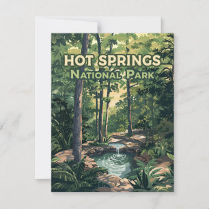 Hot Springs National Park Arkansas Retro Card