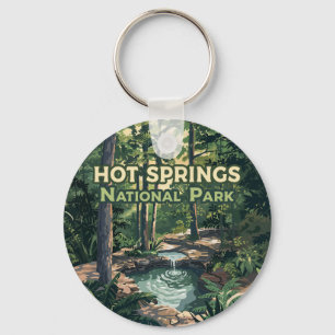Hot Springs National Park Arkansas Retro Key Ring