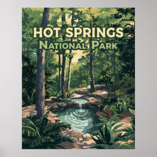 Hot Springs National Park Arkansas Retro  Poster