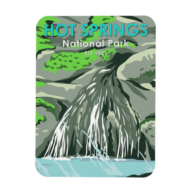 Hot Springs National Park Arkansas Vintage Magnet (Vertical)