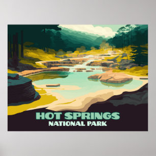 Hot Springs National Park Arkansas Vintage Retro P Poster