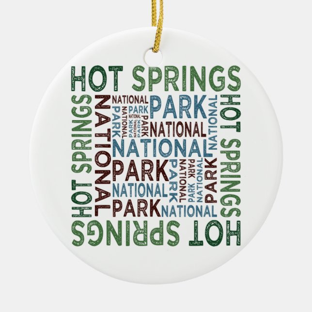Hot Springs National Park Ceramic Tree Decoration (Front)