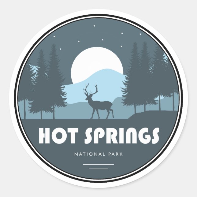Hot Springs National Park Deer Classic Round Sticker (Front)