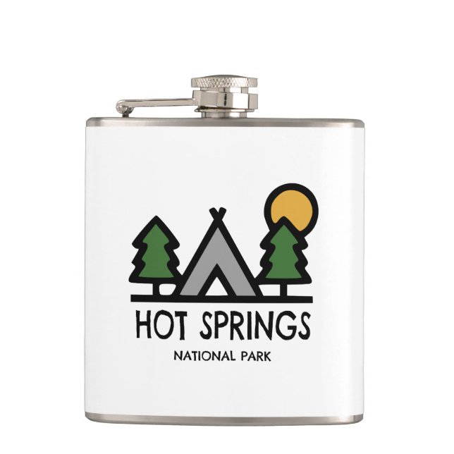 Hot Springs National Park Hip Flask (Front)