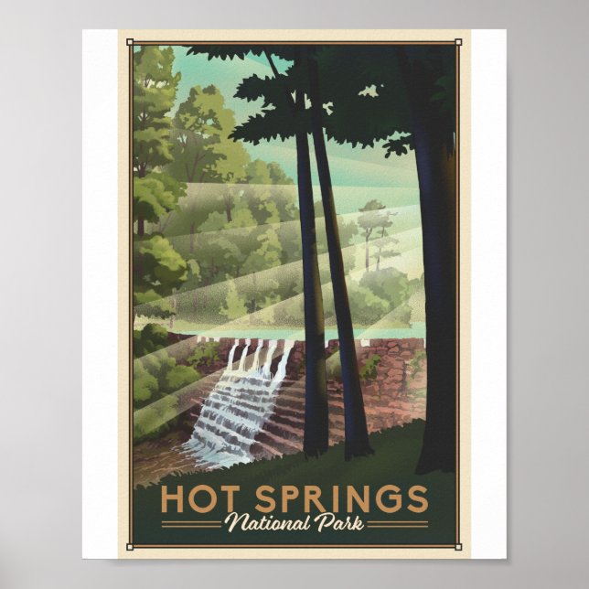 Hot Springs National Park Litho Artwork Poster (Front)