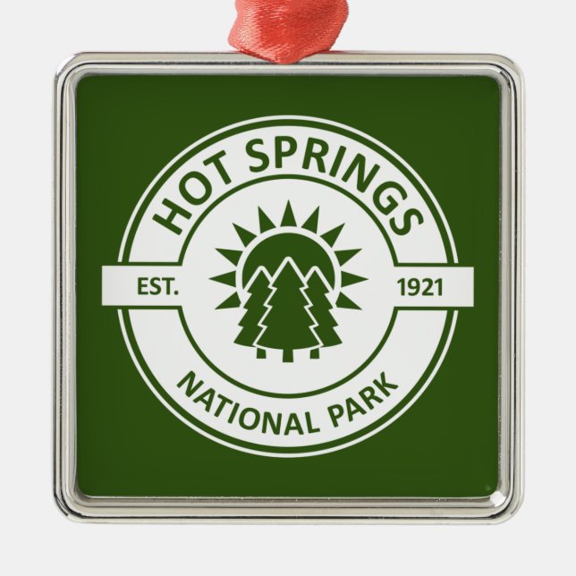 Hot Springs National Park Metal Tree Decoration (Front)
