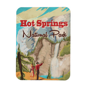 Hot Springs National Park travel poster Magnet