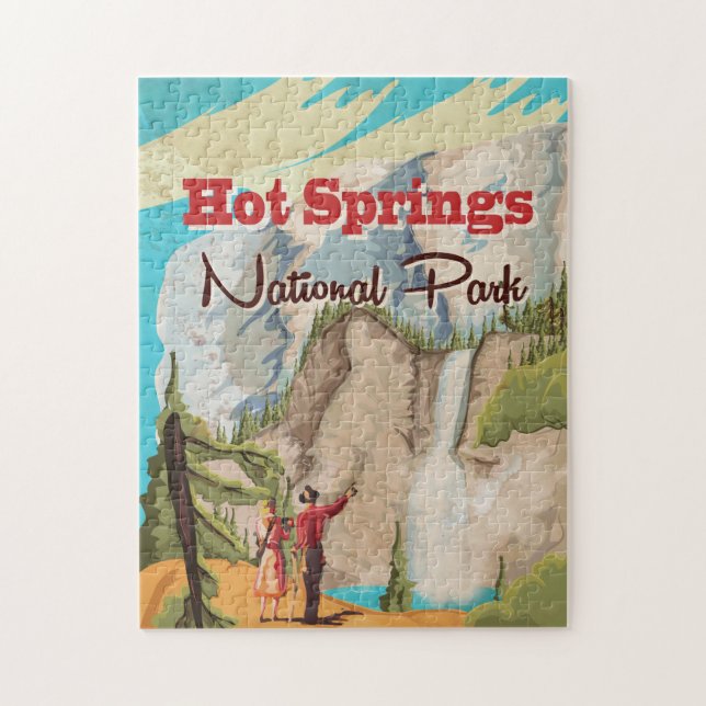 Hot Springs National Park travel poster Magnet Jigsaw Puzzle (Vertical)