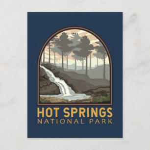 Hot Springs National Park Vintage Emblem Postcard