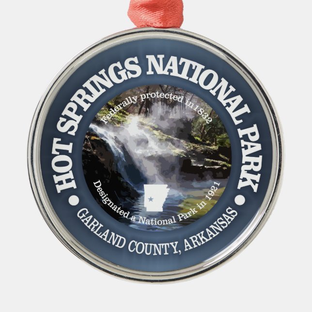 Hot Springs NP Metal Tree Decoration (Front)