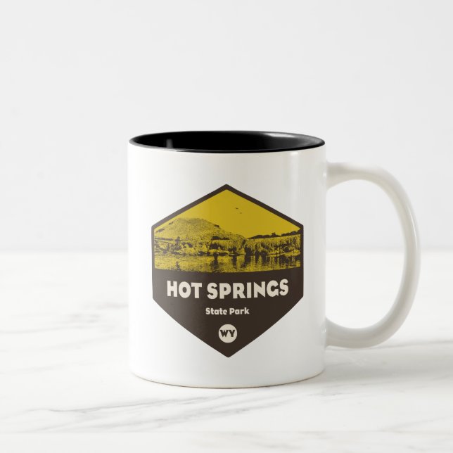 Hot Springs State Park Wyoming Two-Tone Coffee Mug (Right)