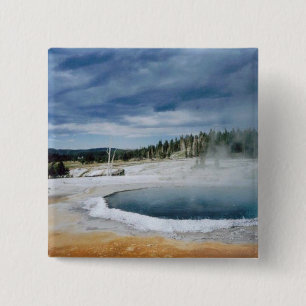 Hot Springs-Yellowstone 15 Cm Square Badge