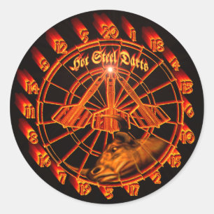 Hot Steel Darts Dartscheibe Darts Glut Classic Round Sticker