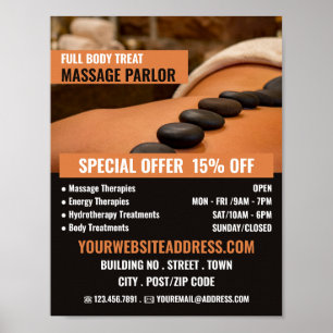 Hot Stone Massage, Massage Therapy Massage Parlor Poster