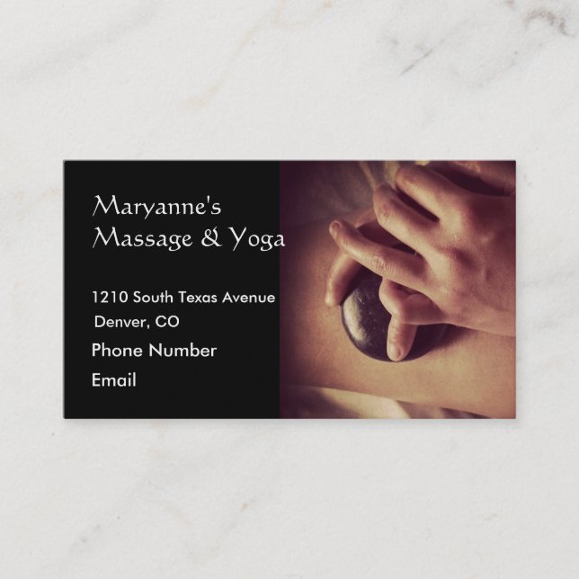 Hot Stone Massage Photo Appointment Card (Front)