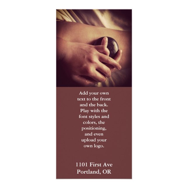 Hot Stone Massage Photo Rack Card (Front)