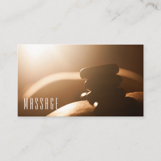 Hot Stones Massage Therapy Business Cards (Front)