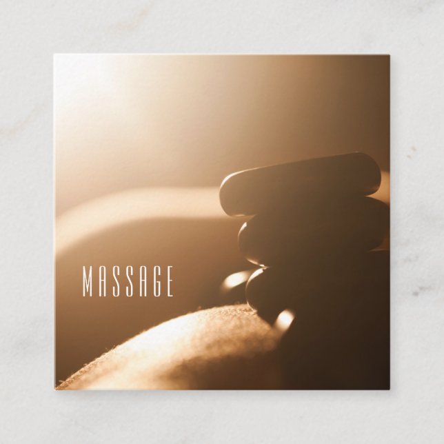 Hot Stones Massage Therapy Business Cards (Front)