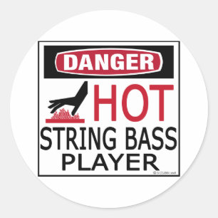 Hot String Bass Player Classic Round Sticker