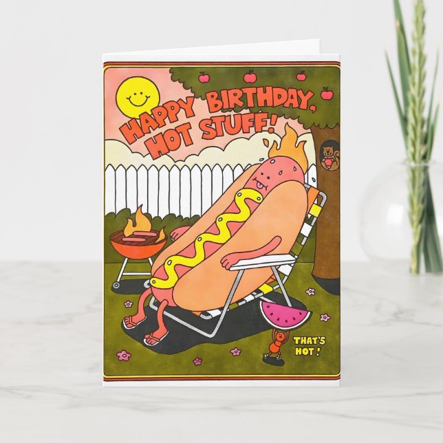 Hot Stuff Birthday Letterpress Card (Front)