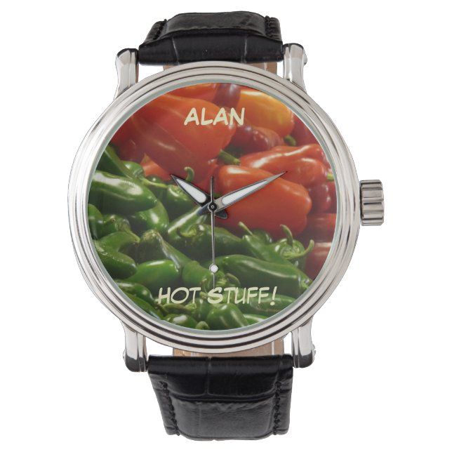 Hot Stuff, Chili Peppers, Chilies, Name, Wrist Watch (Front)